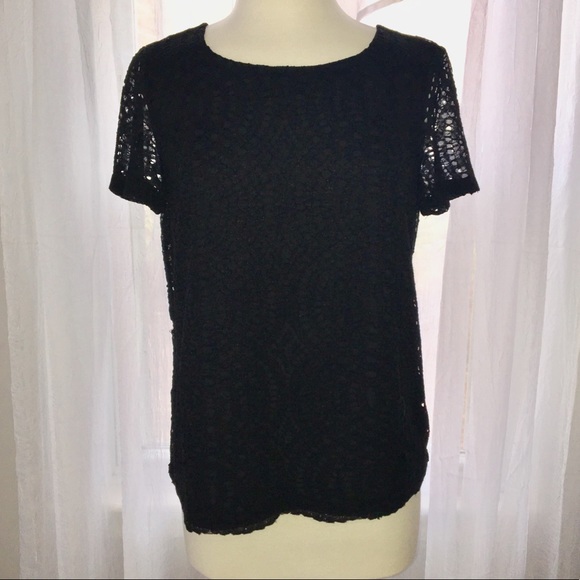 J. Crew Tops - NWT J Crew crochet lace top black size 8